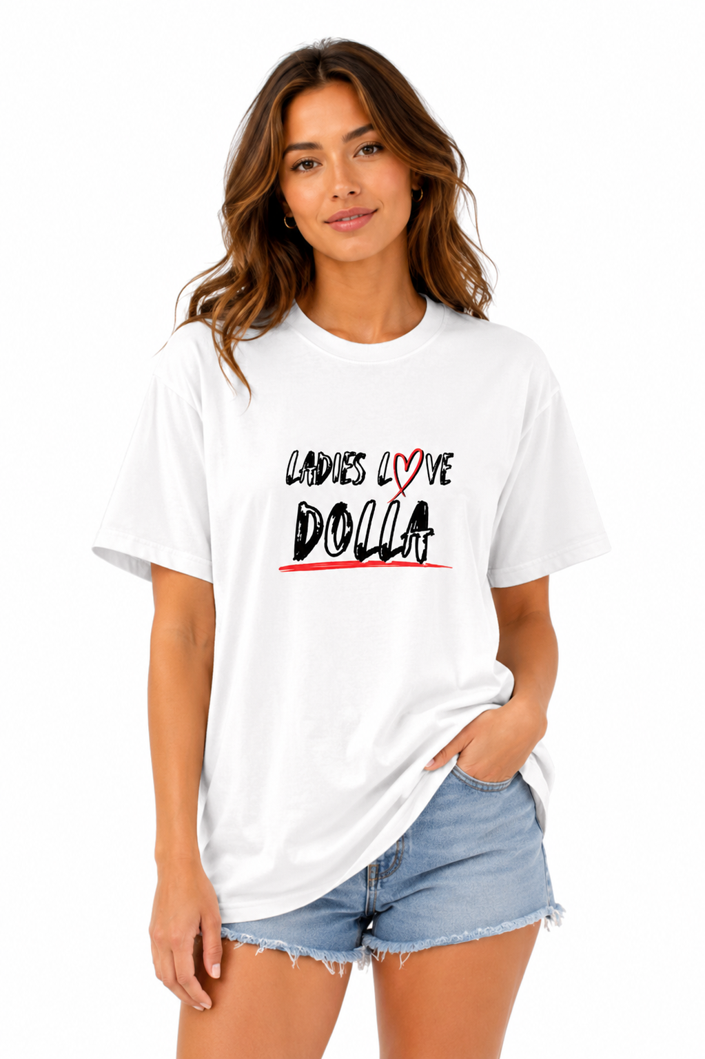 Ladies Love Dolla - Boyfriend Tee (White)