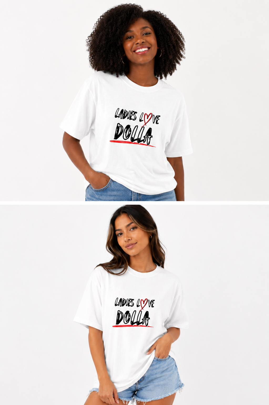 Ladies Love Dolla - Boyfriend Tee (White)