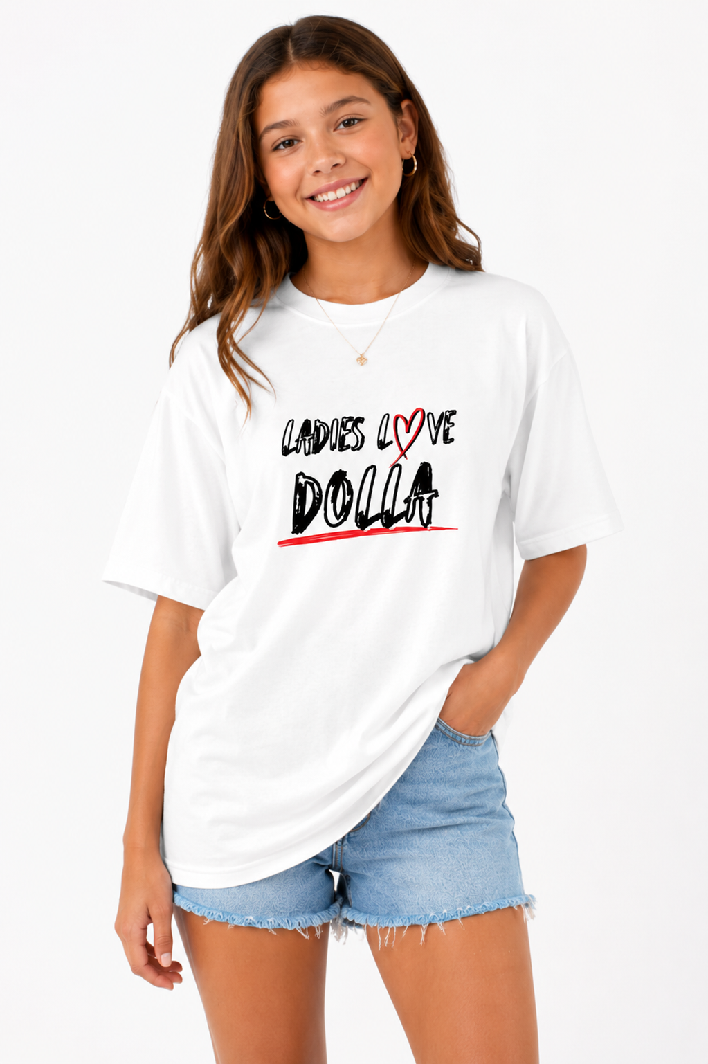 Ladies Love Dolla - Boyfriend Tee (White)