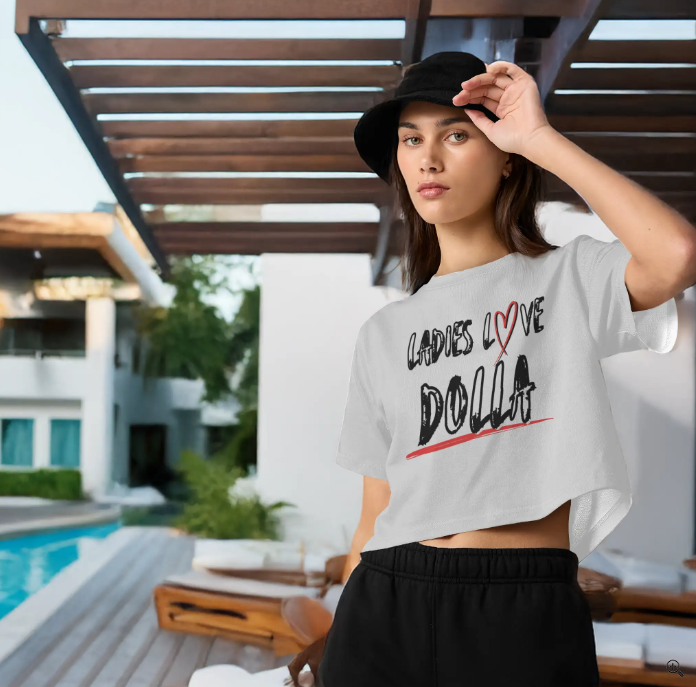 Ladies Love Dolla - Crop Top (White)